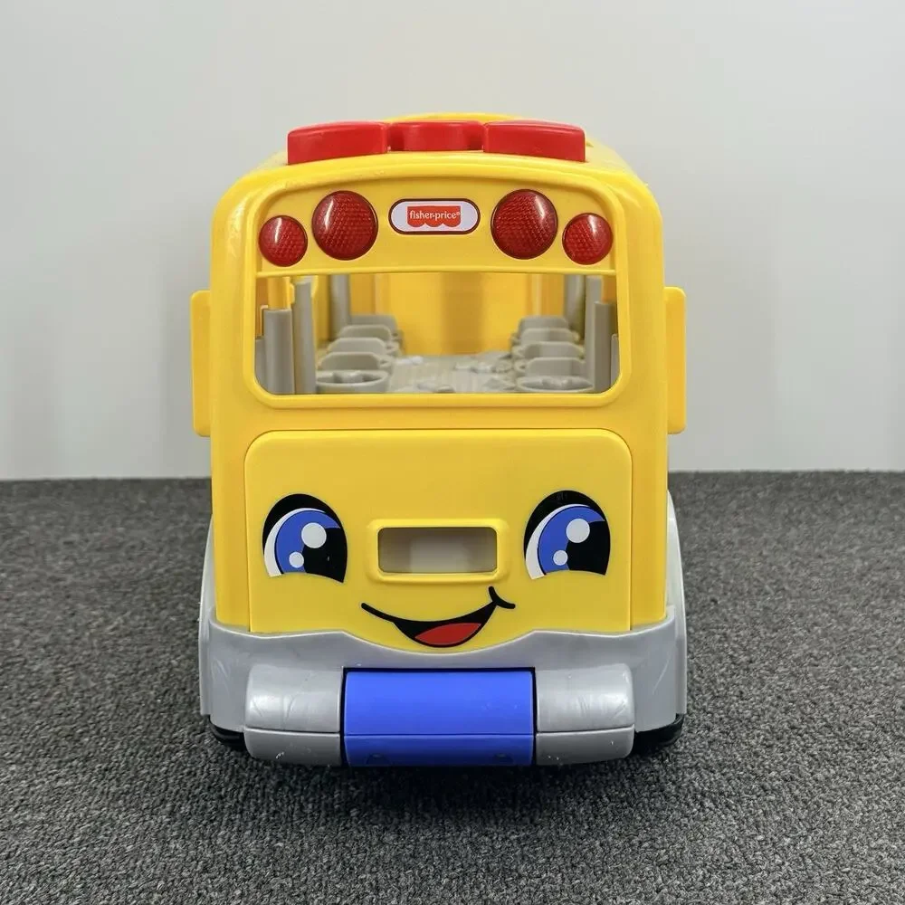 Fisher-Price Mega Little People Big Yellow School Bus Musical Pull Along Toy